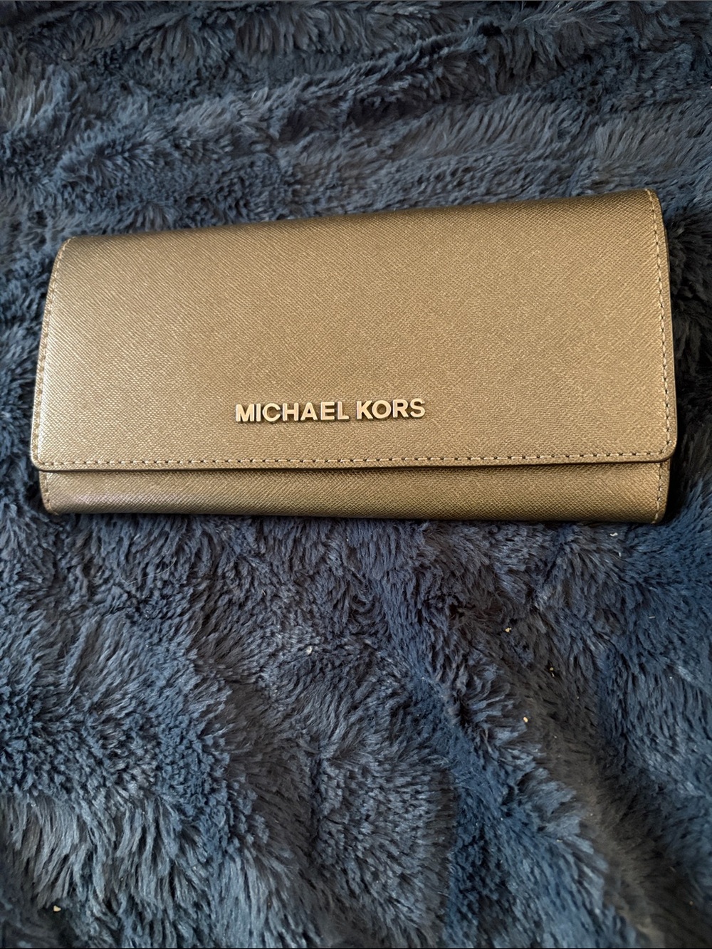 Michael Kors Metallic Gold Foldover Wallet